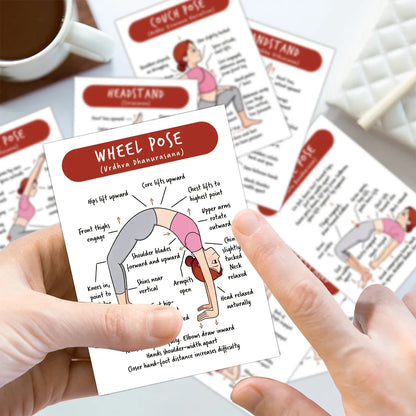 40pcs Yoga Poses Guide Cards,Step-By-Step Detailed Instruction Tool For Yoga