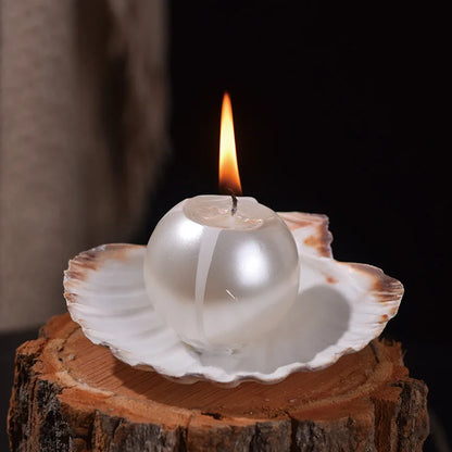 1PC Ocean Wind Pearl Shell Scented Candle Ins Wind High Value Scented Candle Souvenir Home Party Scene Decoration
