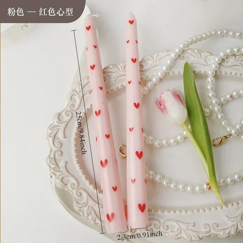 European Printed Long Taper Candles — Smokeless