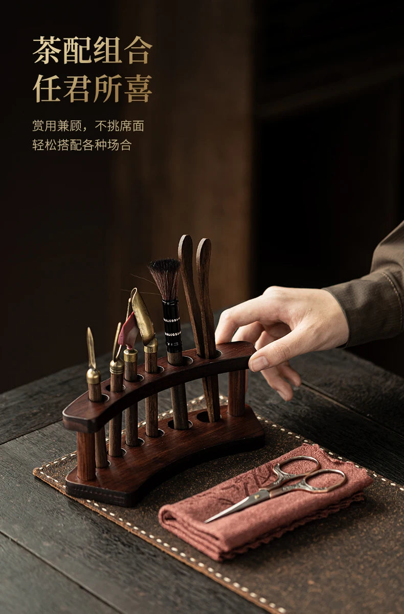Solid Wood Kung Fu Tea Ceremony Six Gentlemen Set