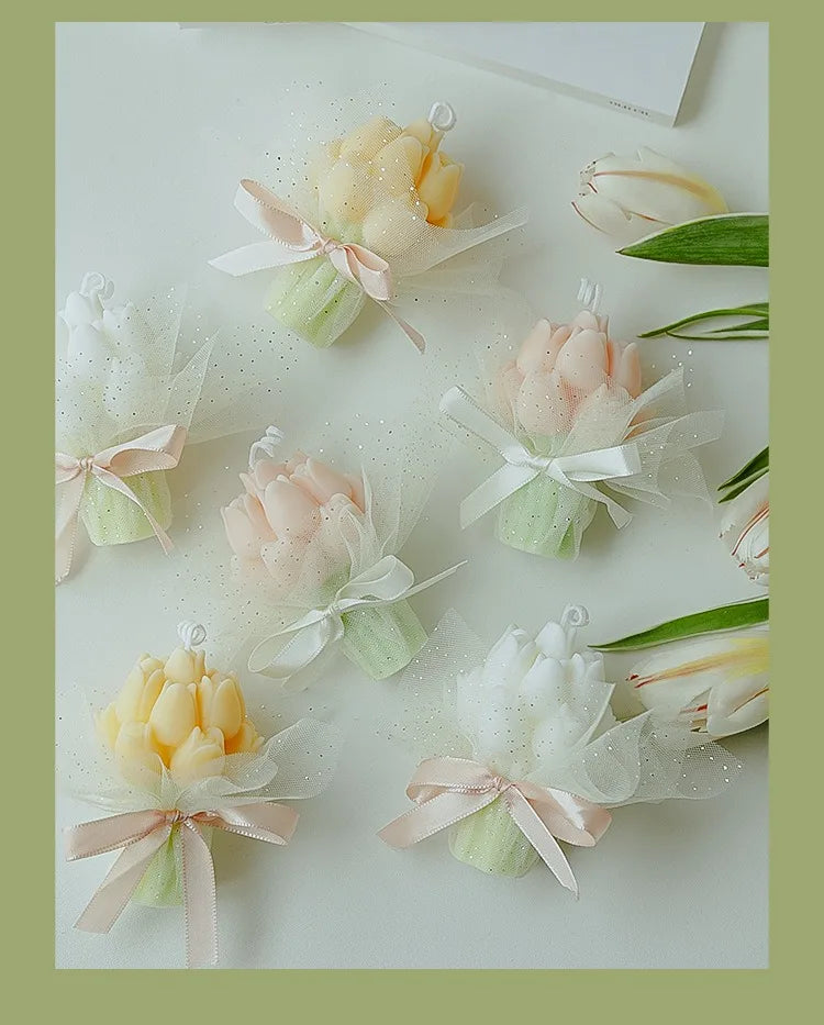 Handmade Tulip Bouquet Soy Wax Candle