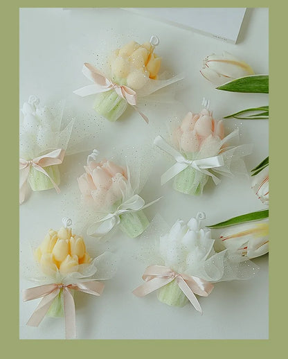 Handmade Tulip Bouquet Soy Wax Candle