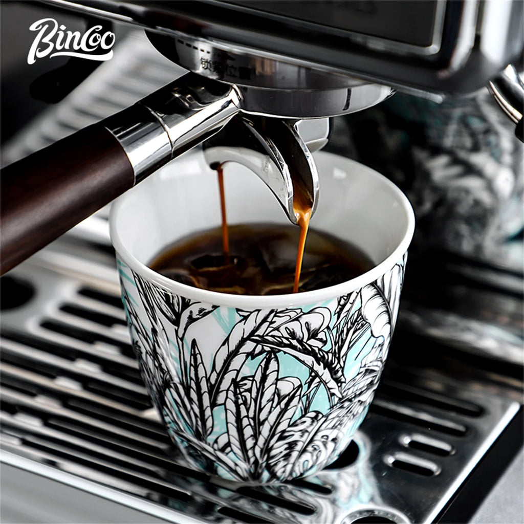BINCOO Ceramic Coffee Cup Jungle Flower Series - Your Ritual Hub 