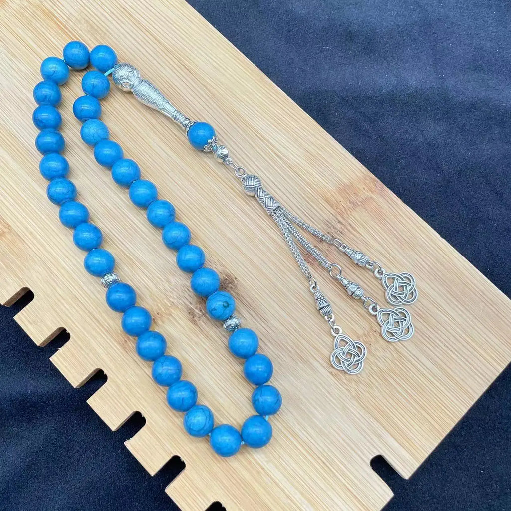 Islamic Prayer Beads – 33 Natural Stone Misbaha | Tasbih | Ramadan & Eid Gift