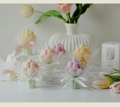 Handmade Tulip Bouquet Soy Wax Candle