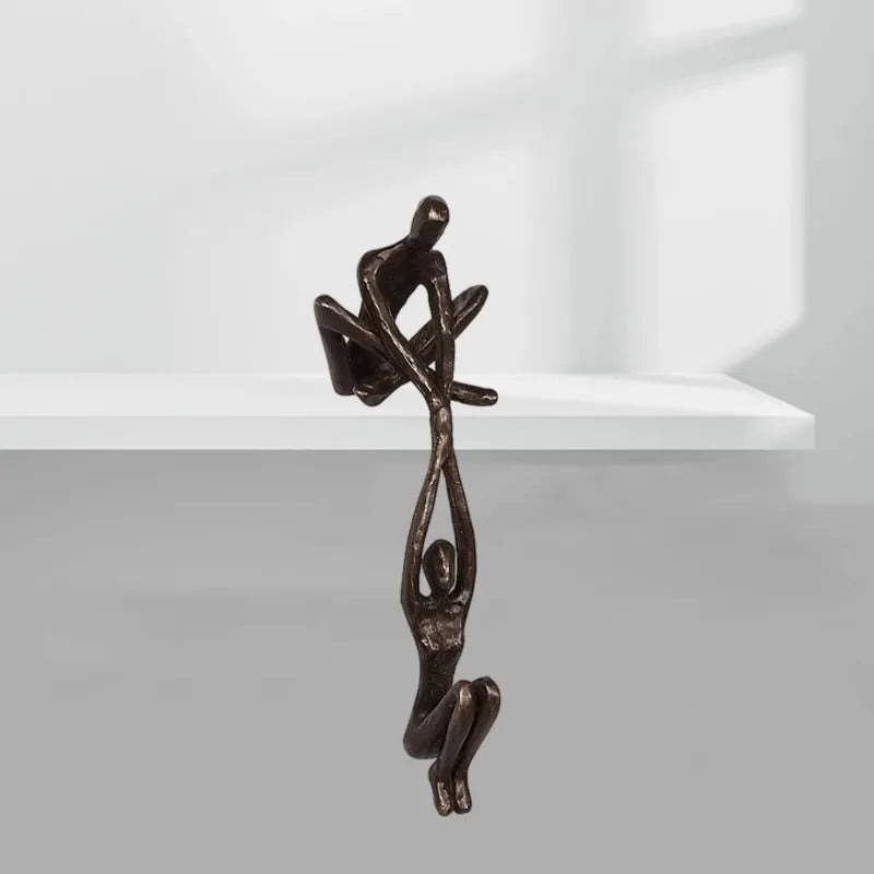 Ledge Lovers – Abstract Couple Sculpture for Shelf & Desk Decor