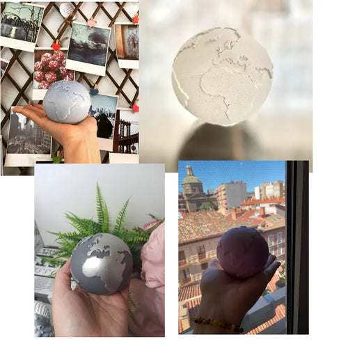 3D Earth Candle Silicone Mold Concrete Earth Plaster Mold - Your Ritual Hub 