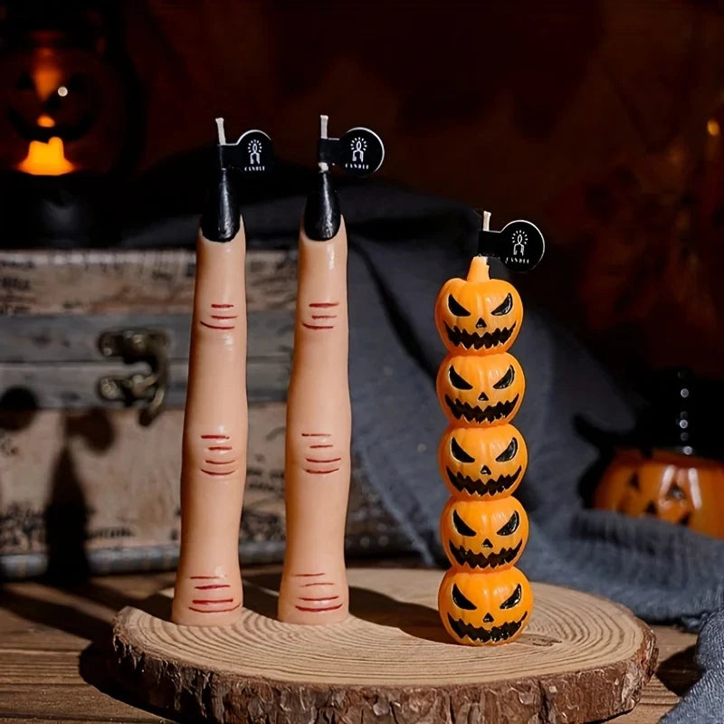 1/3 st Halloween doftljus långa, gotiska sojavaxdekorationer för fest, hem, festlig atmosfär, prydnader, presenter