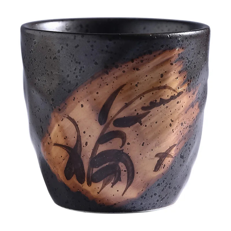 180ml Japanese tea cup coffee cup matcha handy retro ceramic coarse pottery cup - Your Ritual Hub 