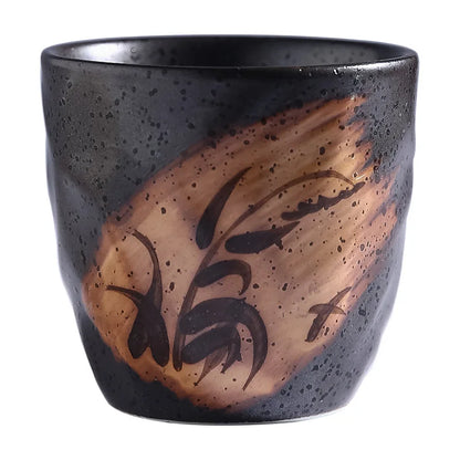 180ml Japanese tea cup coffee cup matcha handy retro ceramic coarse pottery cup
