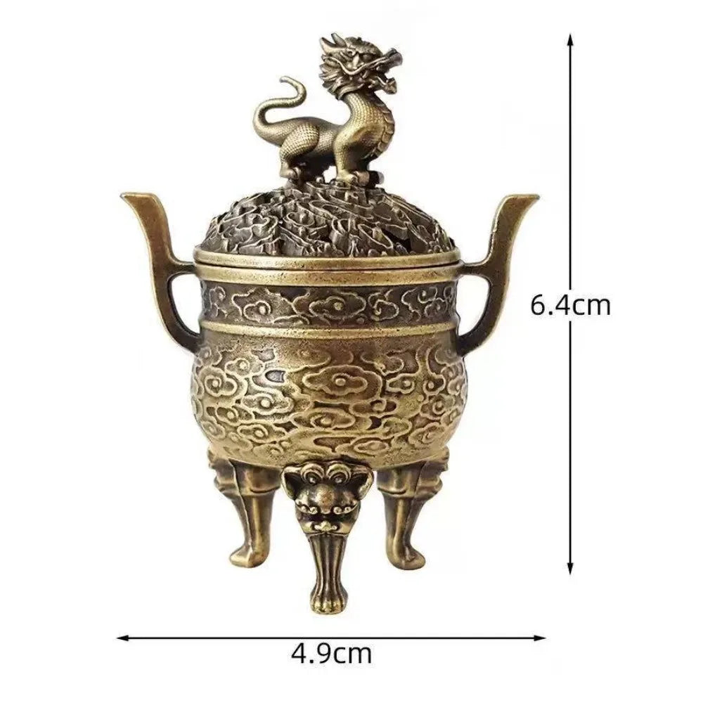 Elephant Lotus Incense Burner — Vintage Alloy Censer