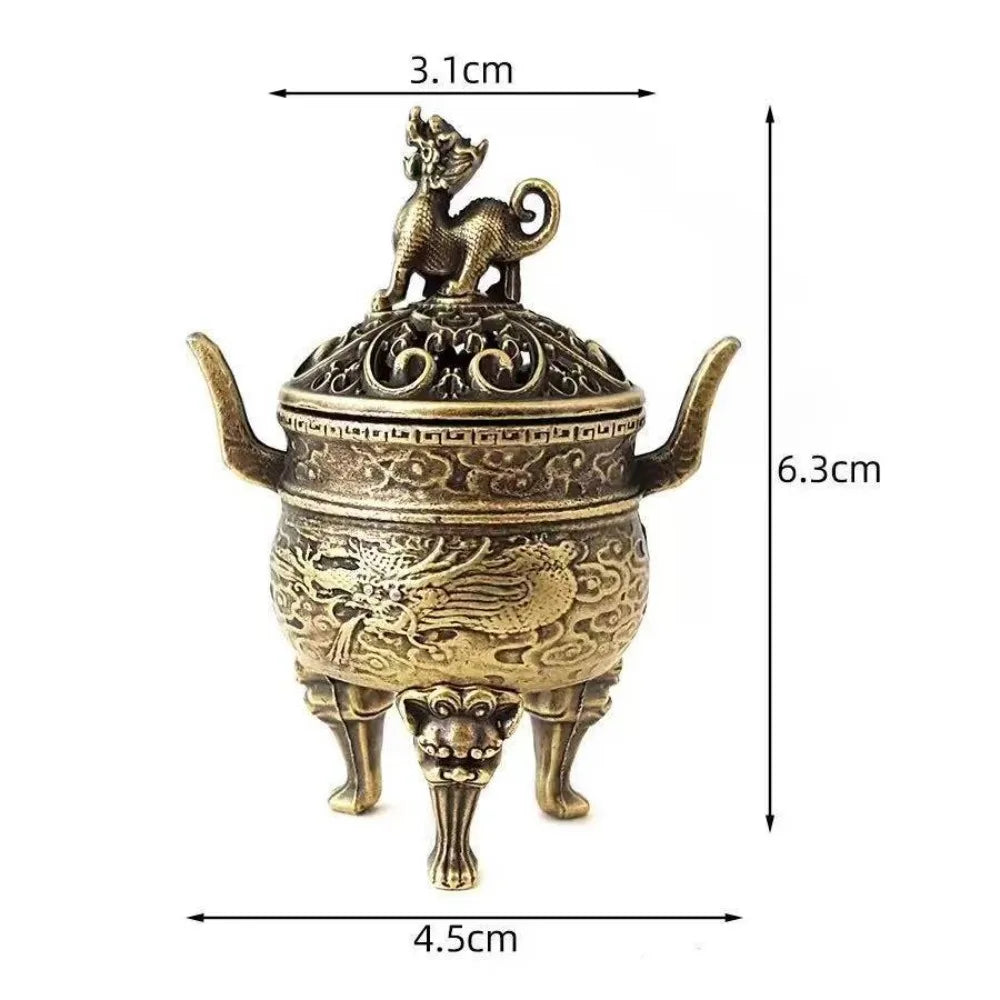 Elephant Lotus Incense Burner — Vintage Alloy Censer