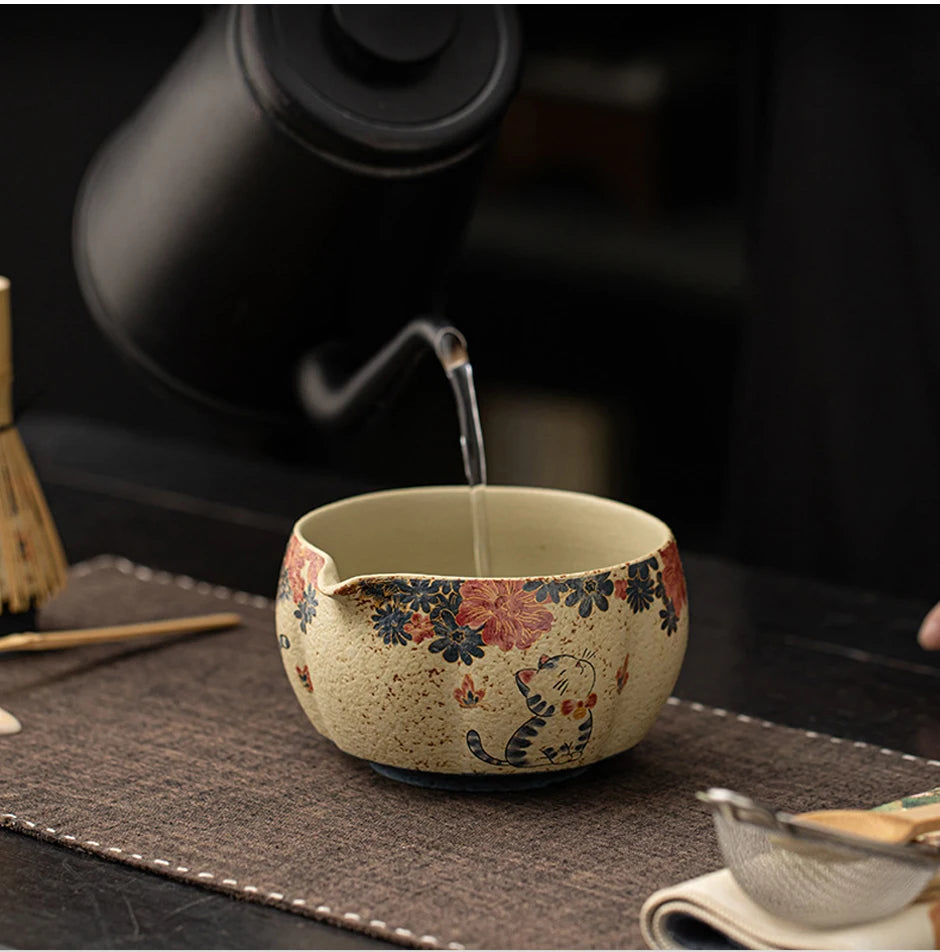 Flint Red Japanese Matcha Making Set — Bowl, Whisk & Spoon