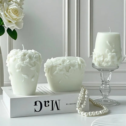 1pc Nordic Floral Scented Candle Set Handmade Soy Wax Aromatherapy Candle with 3D Flower