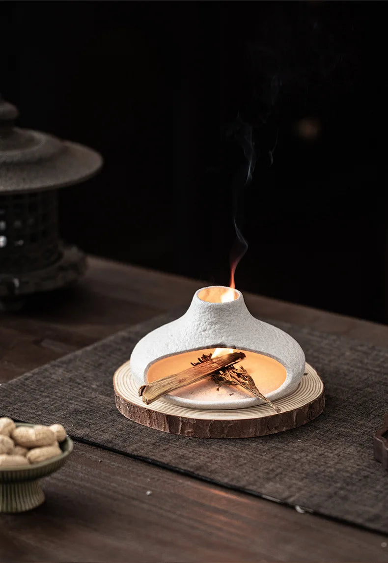 Small Chimney Fireplace Ceramic Aroma Diffuser Incense Burner Aroma Burner - Your Ritual Hub 