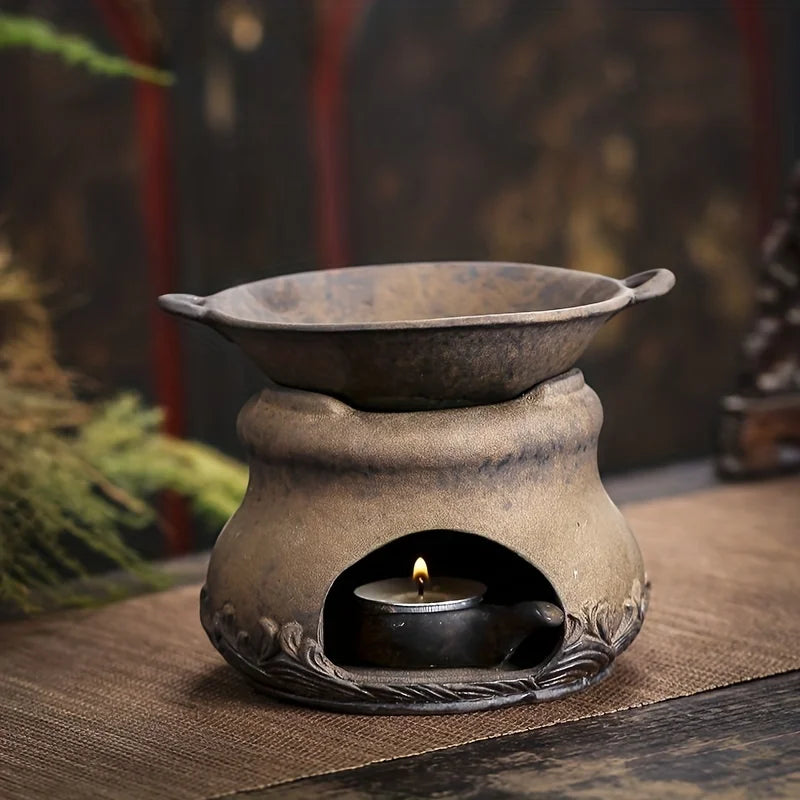Japanese Retro Fireproof Incense Burner & Wax Heater - Your Ritual Hub 