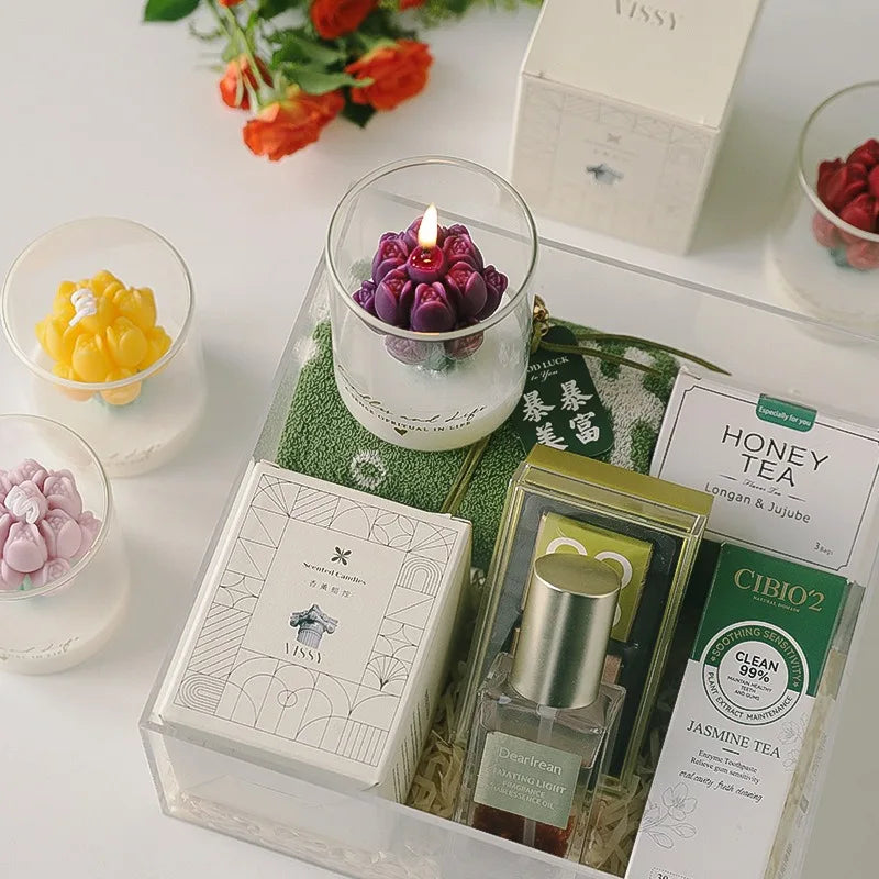 Handmade Tulip Bouquet Candle Scented Candle Aromatherapy Soy Wax Candle - Your Ritual Hub 