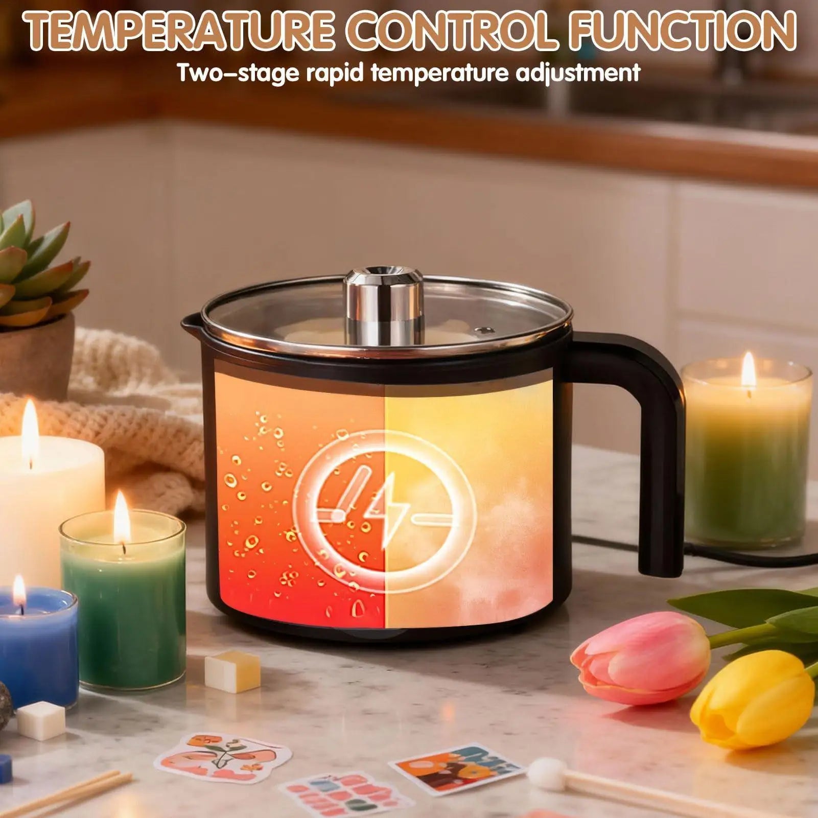 1.5L Wax Melting Pot Candle ,Temperature Adjustment Anti stick coating Candle Making Melting Pot ﻿ - Your Ritual Hub 