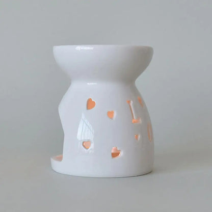 Ceramic Cutout Aroma Burner & Wax Melter with Spoon