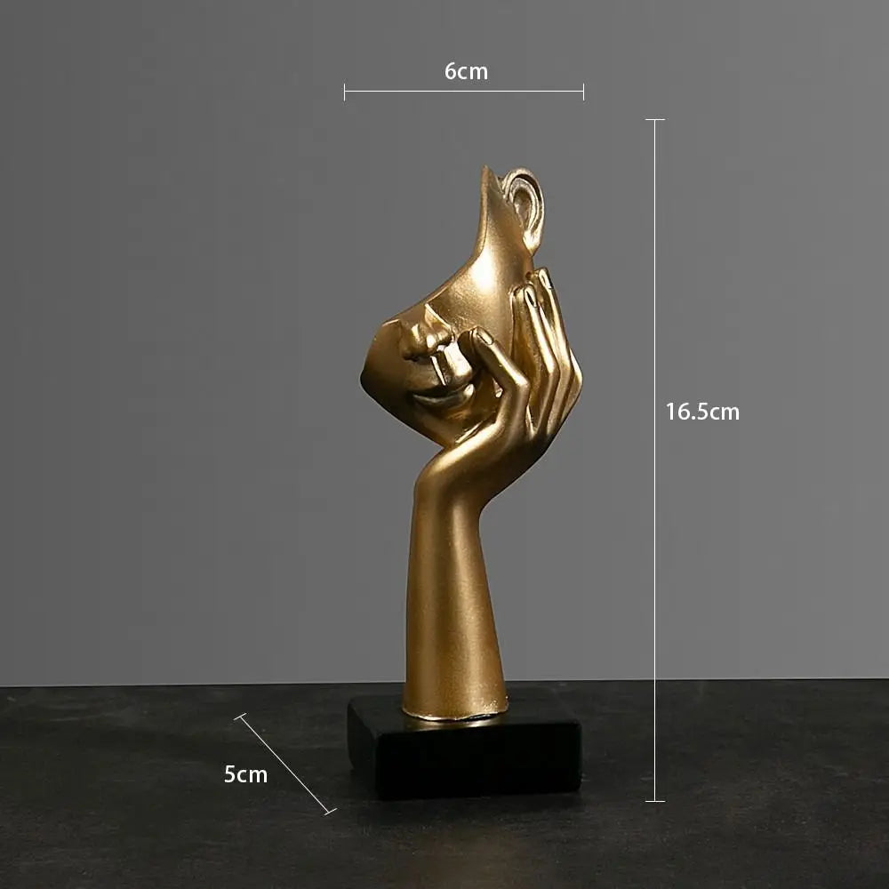 Abstract Resin Face Sculpture – Nordic Minimalist Desktop Art Statue
