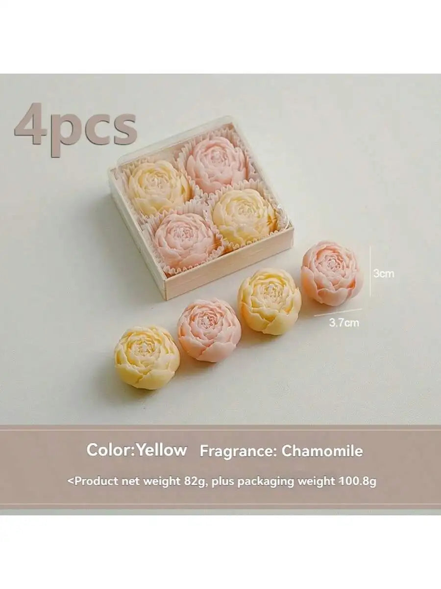 Rose Flower Soy Wax Candle Gift Set