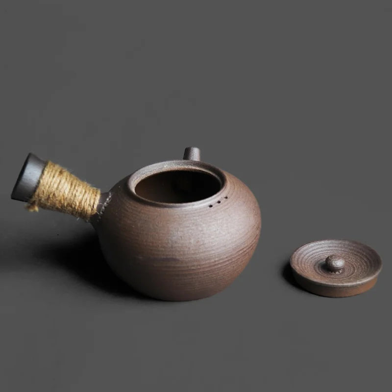 Handmade Coarse Pottery Kung Fu Teapot – Retro Japanese Style Ceramic Tea Maker