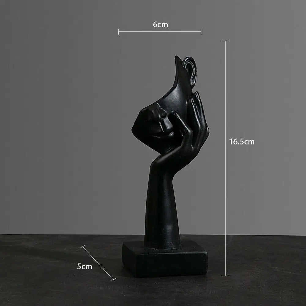Abstract Resin Face Sculpture – Nordic Minimalist Desktop Art Statue