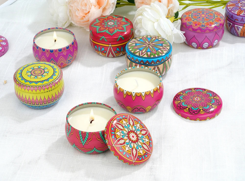 8-Pack Soy Wax Scented Candle Tin Set