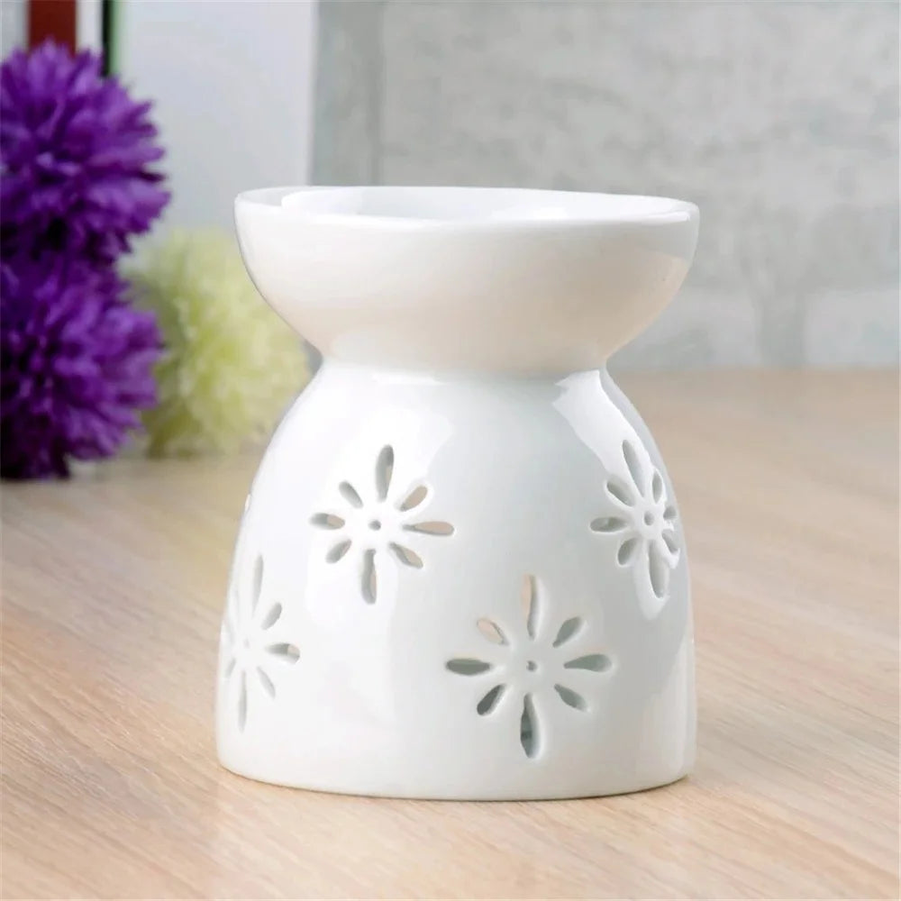 Ceramic Tealight Oil Burner & Fragrance Night Lamp - Your Ritual Hub 