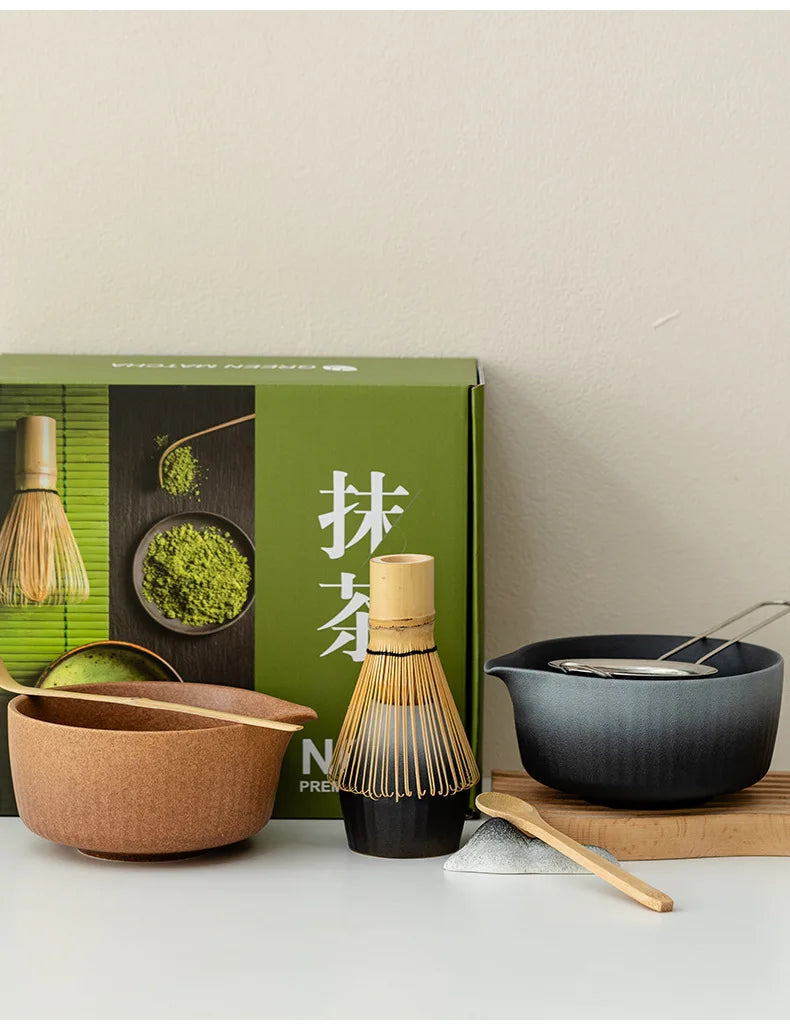 8-Piece Kiln-Fired Japanese Matcha Ceremony Set