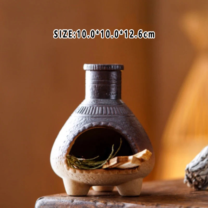 Ceramic Incense Burner Smudging Bowl with Ash Catcher Heat-Resistant Incense Censer for Yoga Home Decor & Thoughtful Gift