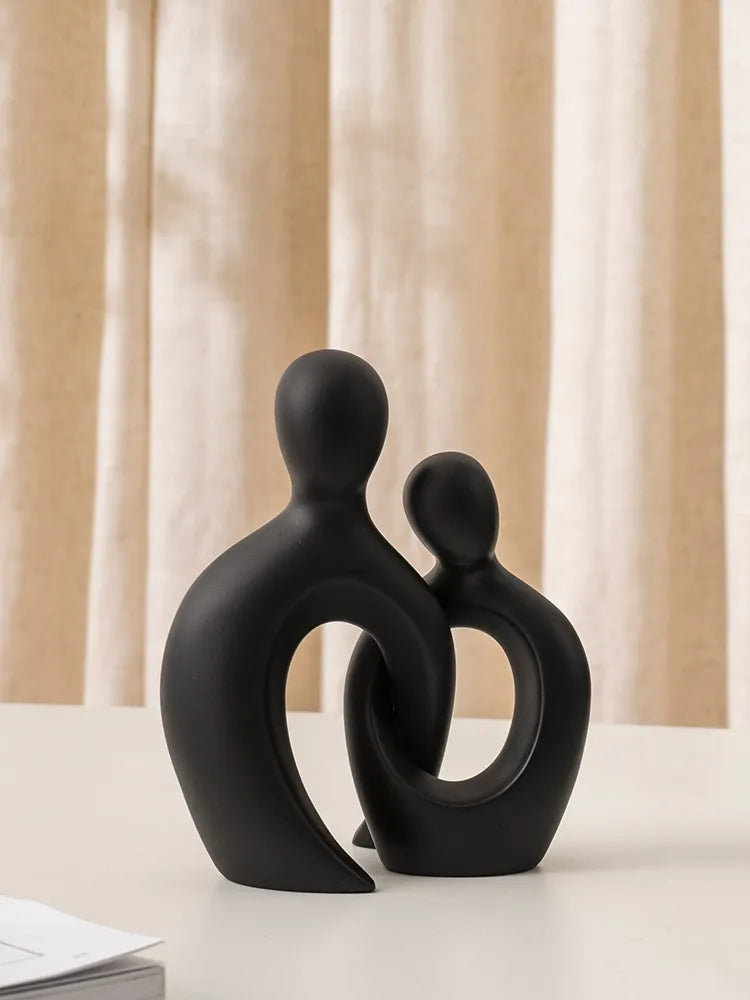 Vilead Harz Abstrakte Figuren Hochzeitsgeschenke Jahrestag Paar Statue Freund Freundin Liebespaar Figur Skulpturen Regal Pop