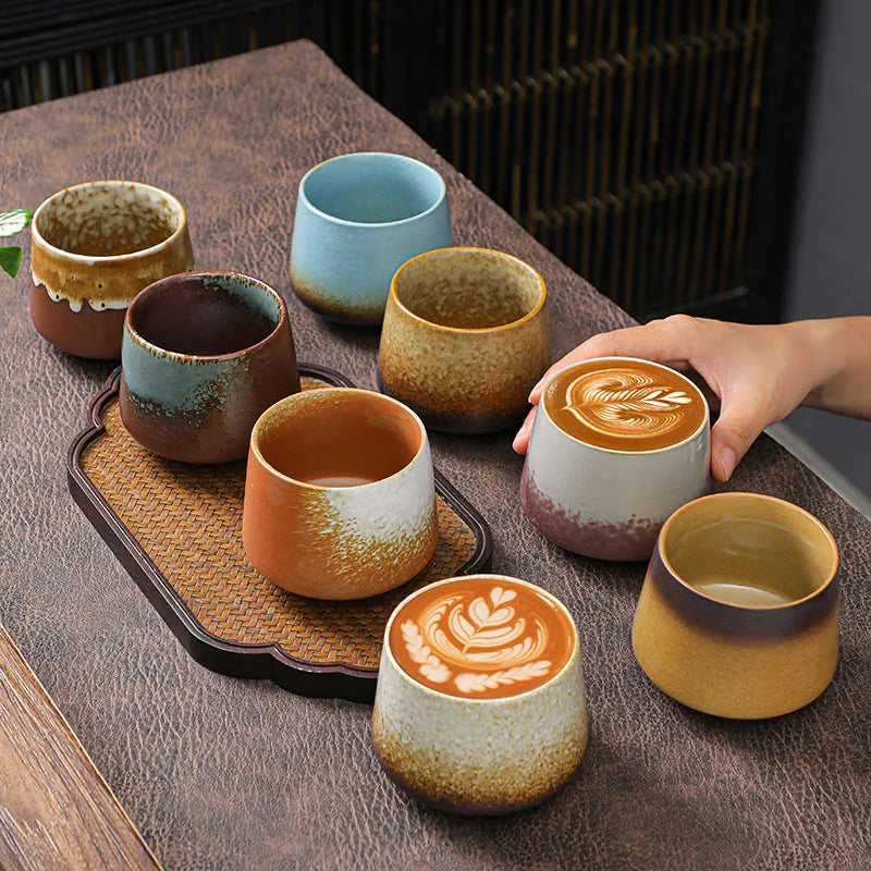 Retro Colorful Tea Cups 200ml Cute Coarse Ceramic Coffee Mugs - Your Ritual Hub 