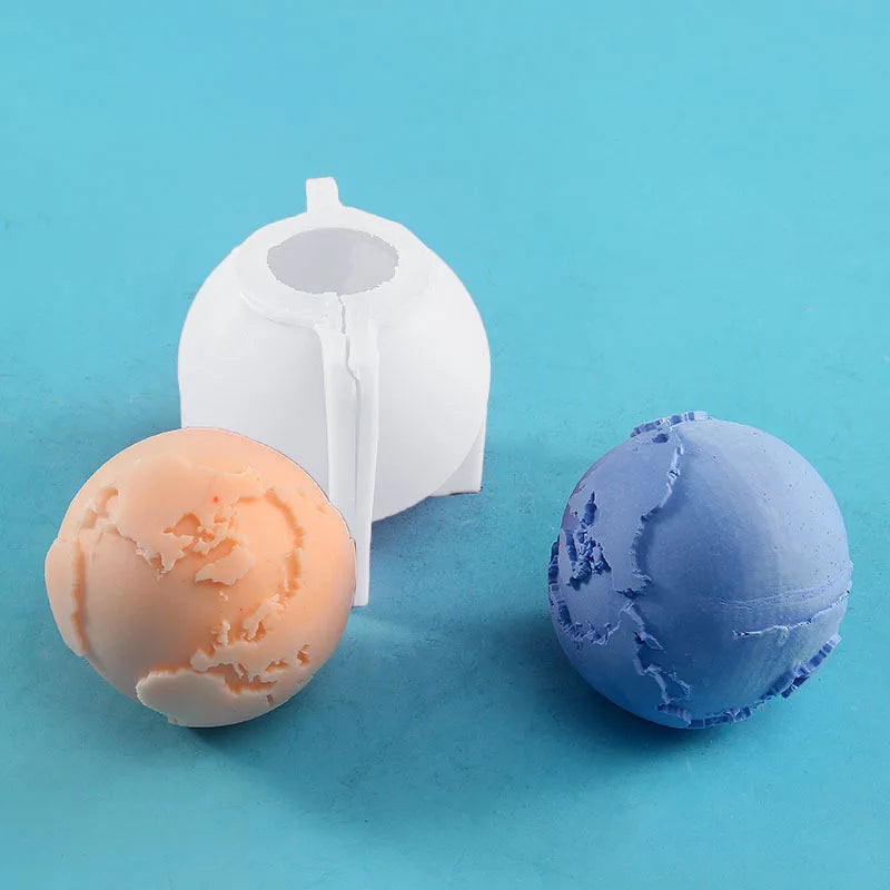 3D Earth Candle Silicone Mold Concrete Earth Plaster Mold - Your Ritual Hub 