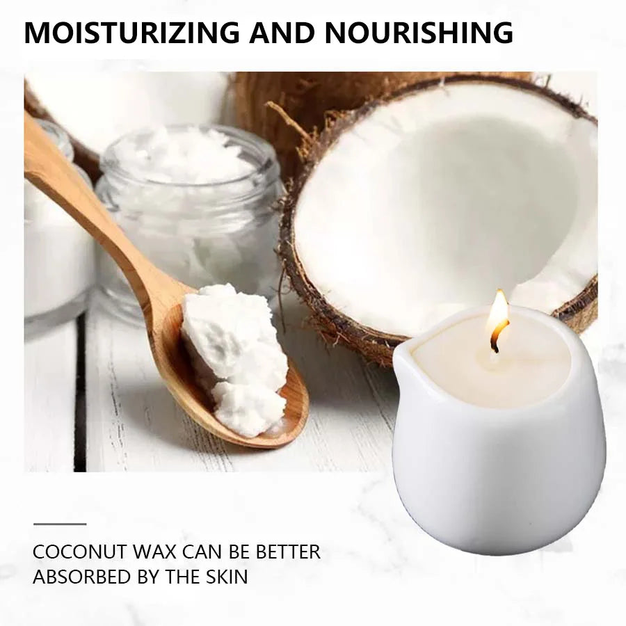 Ceramic Massage Oil Candle Indian Cedar Woody Warm Scented Low Melt Body Massage Candle Warm Oil Skin Nourishing