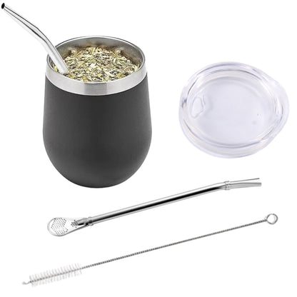 Yerba Mate Gourd & Bombilla Set — Double-Wall Steel