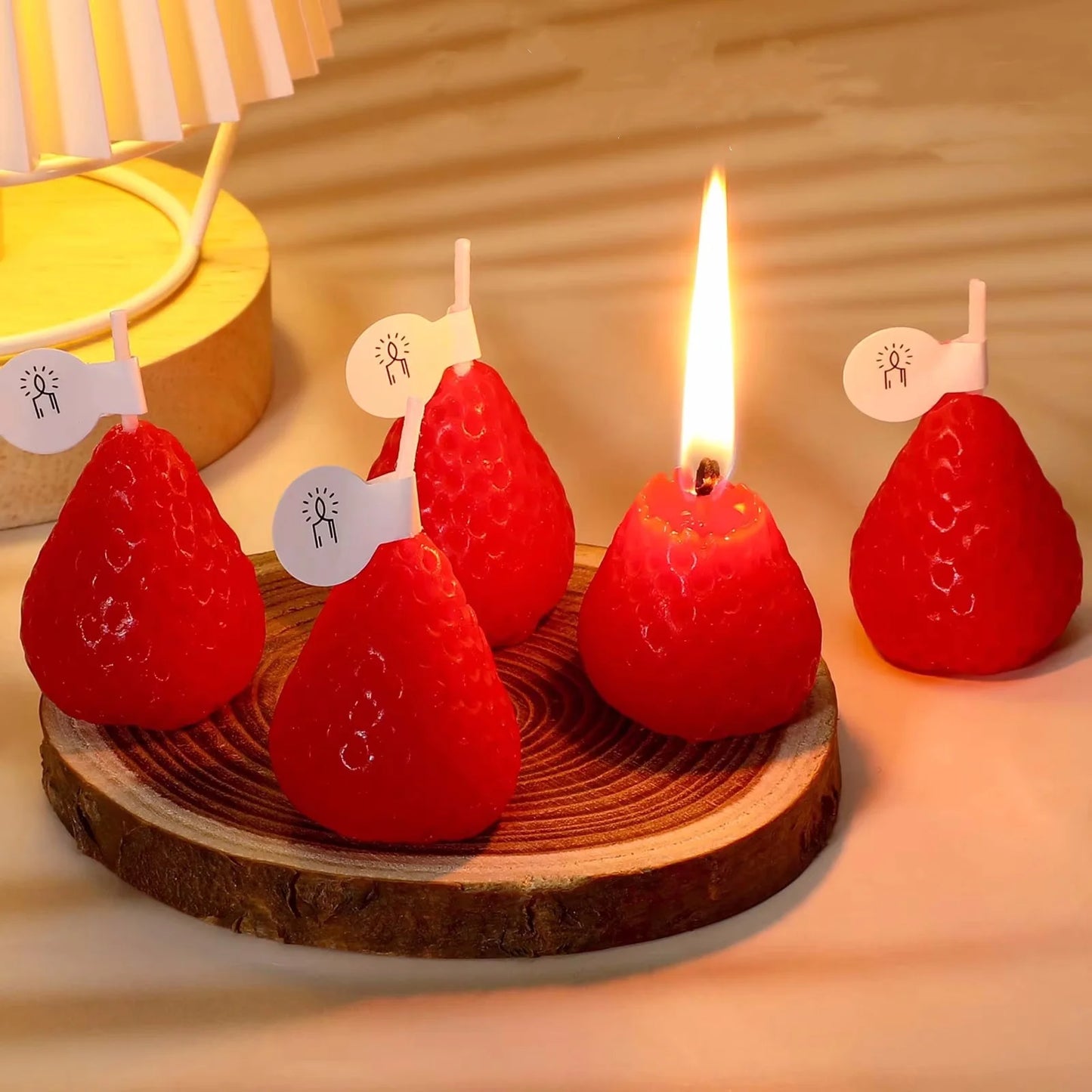 15-Pack Strawberry-Shaped Scented Soy Wax Candles