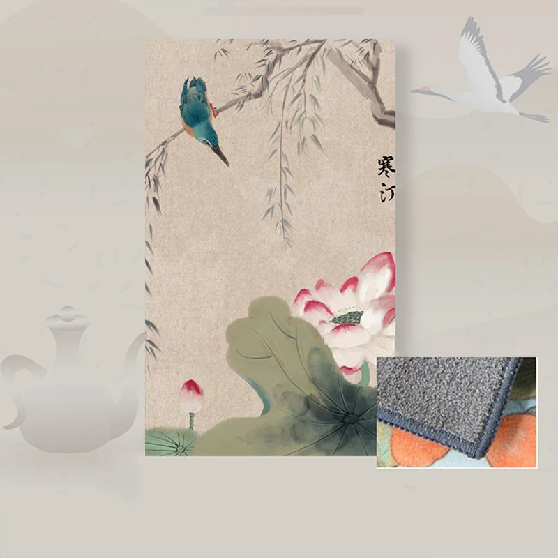 Premium Retro Painted Tea Cloth — 30×18cm