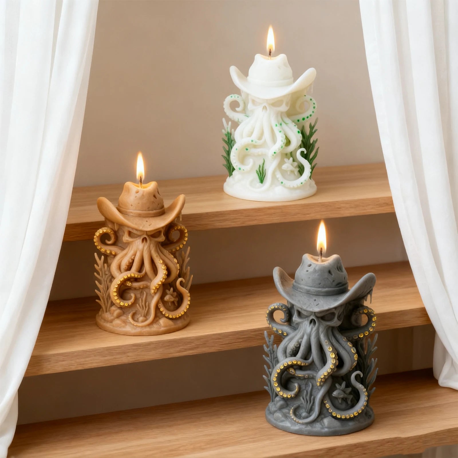 Octopus Cowboy Art Candle Mold - Your Ritual Hub 