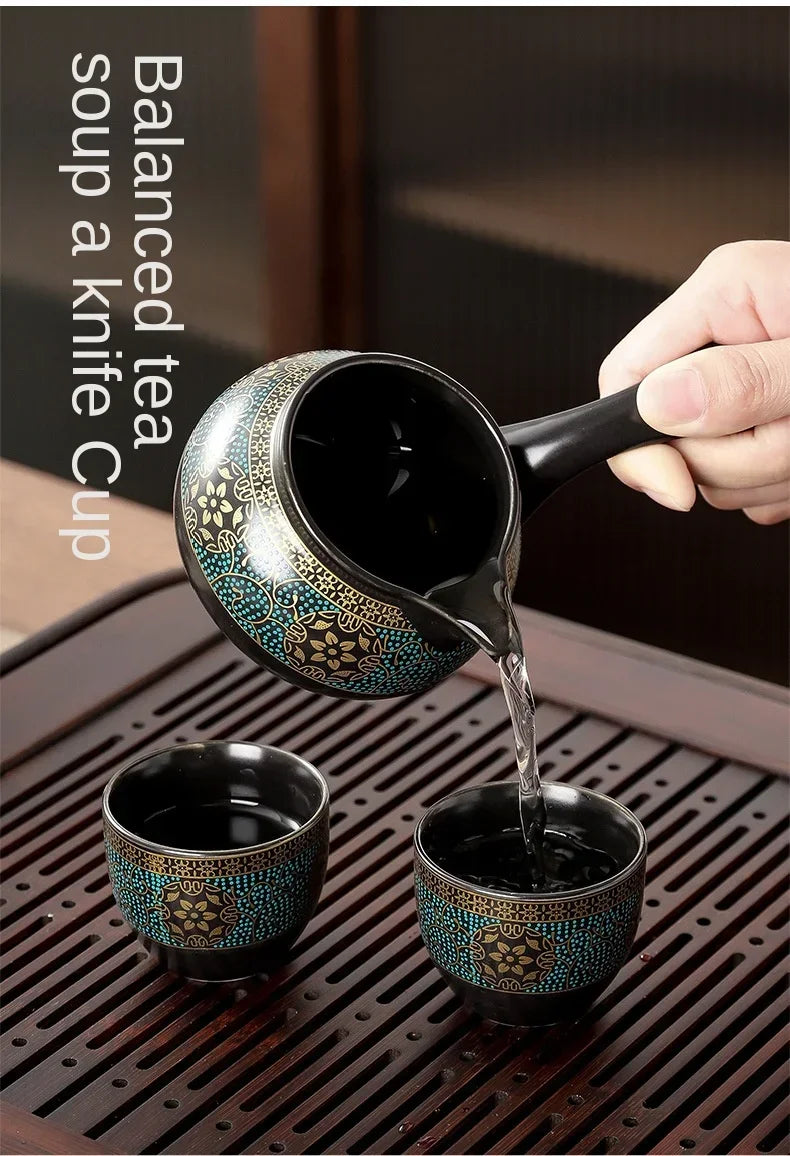 Tea Set Creative Living Room Semi-automatic Rotating Kungfu Tea Set
