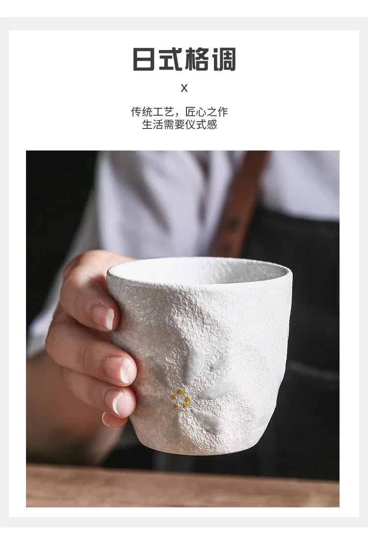 180ml Japanese tea cup coffee cup matcha handy retro ceramic coarse pottery cup - Your Ritual Hub 
