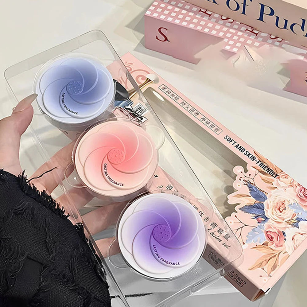 3pcs Romantic Luxurious Solid Perfume Set, Natural and Fresh Aromatherapy