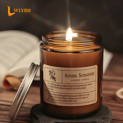 Handmade Aromatic Soy Wax Candle in Glass