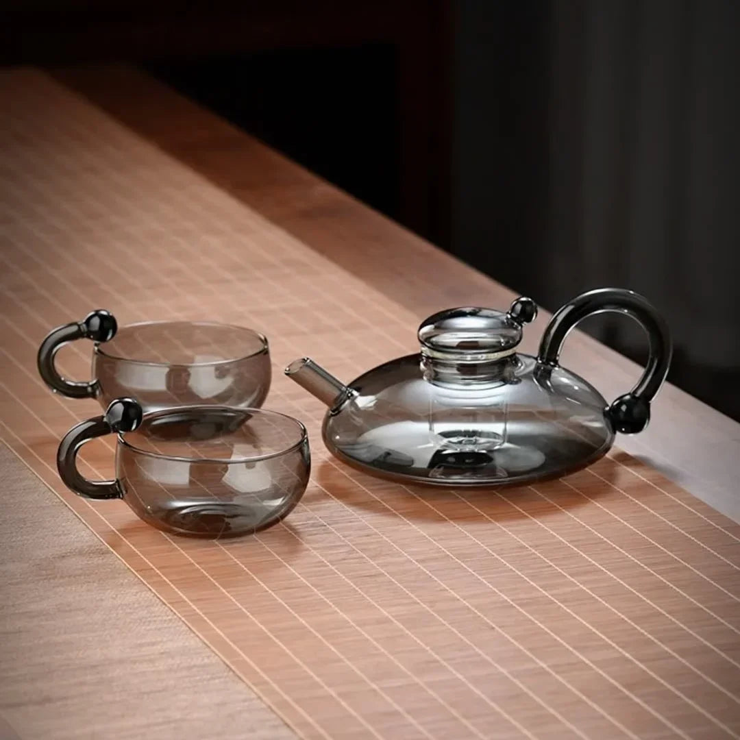Scandinavian Glass Flower Tea Pot Set — Afternoon Tea