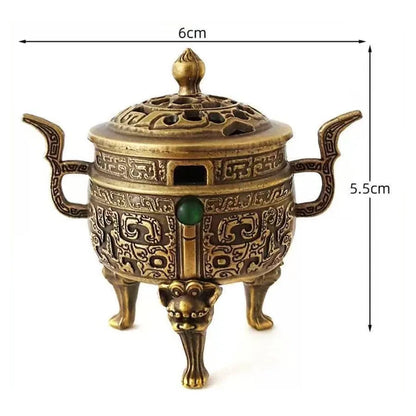 Elephant Lotus Incense Burner — Vintage Alloy Censer