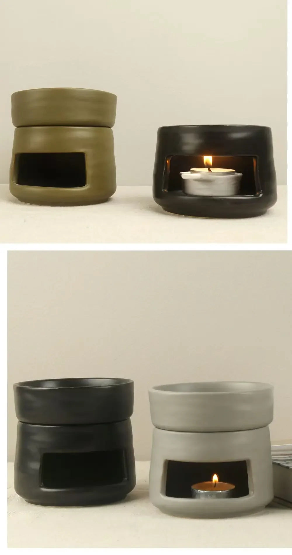 Exquisite ceramic craftsmanship candle holder wax oil burner - Your Ritual Hub 