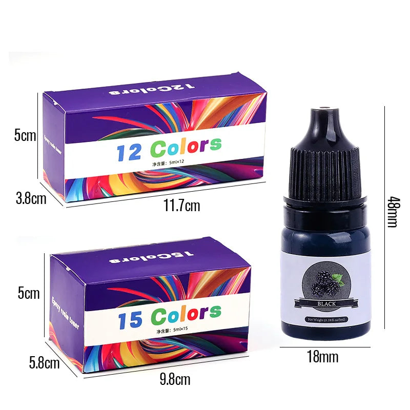 24-Color Resin Pigment Set for Epoxy Crafts