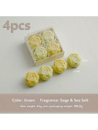 Rose Flower Soy Wax Candle Gift Set