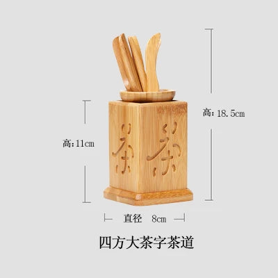 Handmade Kung Fu Tea Sets Vintage Puer Knife Spoon Tea Tools Set Tea Ceremony Utensils Chinese Bamboo Clip Strainer 6pc/set