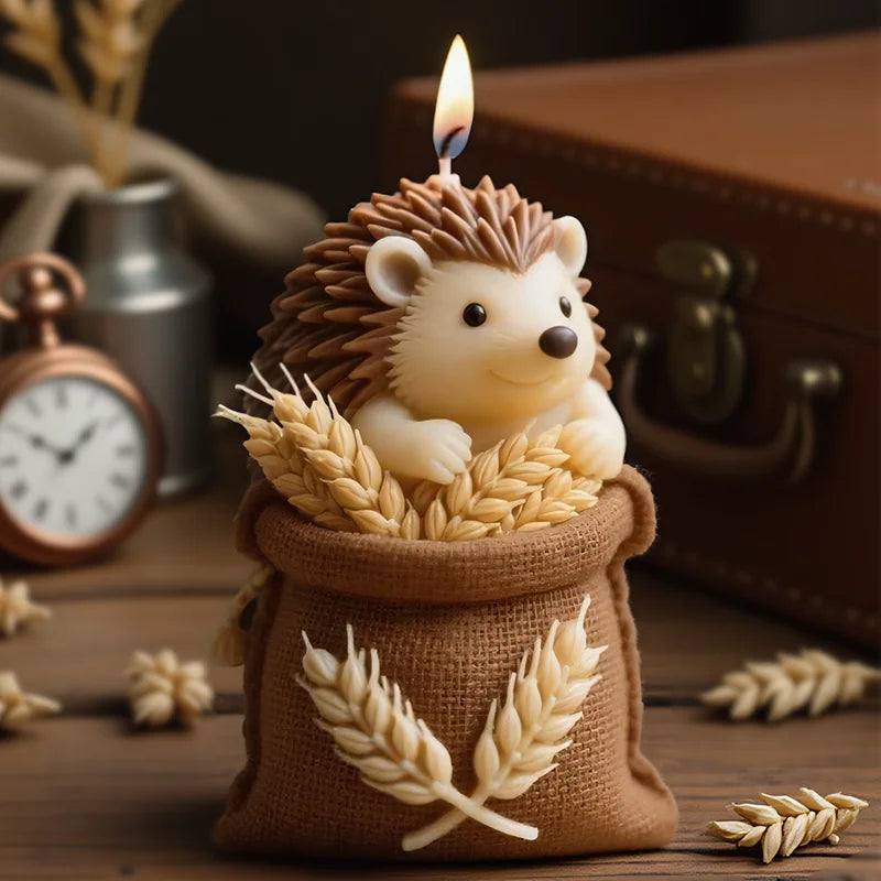 A cute hedgehog-shaped candle mold, resistant to high temperatures and not easily deformed, can be used to make scented candles - Your Ritual Hub 